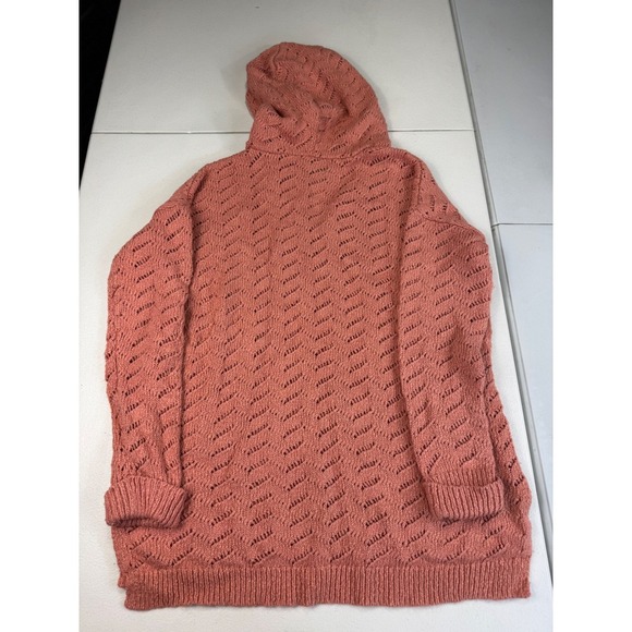 Naturale Reflections Women's Knit Hooded Sweater Salmon Orange S - Picture 6 of 6
